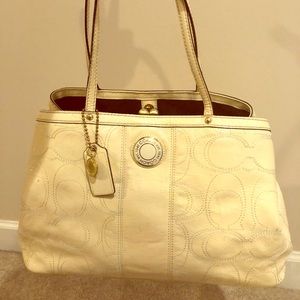 Authentic COACH Signature Patent Leather Carryall